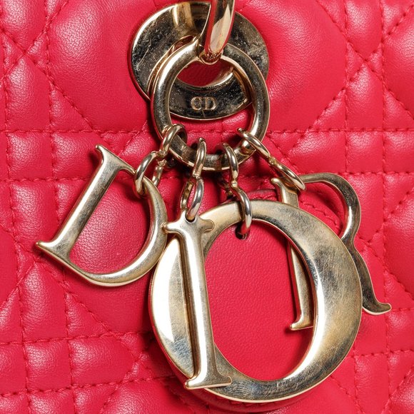 Christian Dior Medium Fuchsia Pink Lady Dior Handbag - Picture 6 of 9